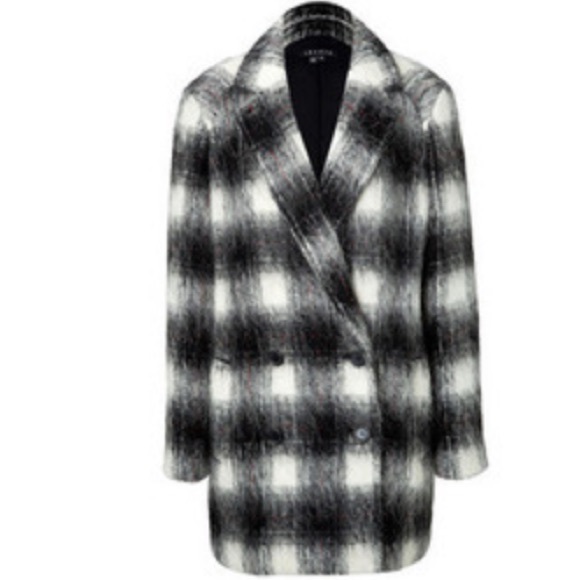 Theory Wool Blend Black/White Coat - Picture 3 of 6